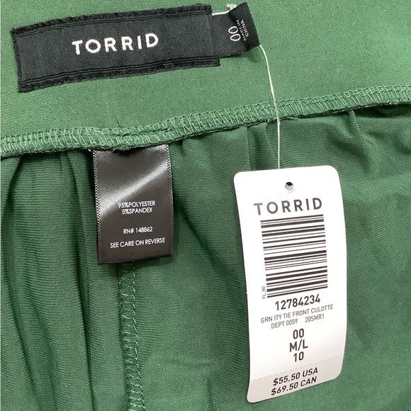 Torrid Green Culotte Pants Wide Legs - Picture 6 of 7